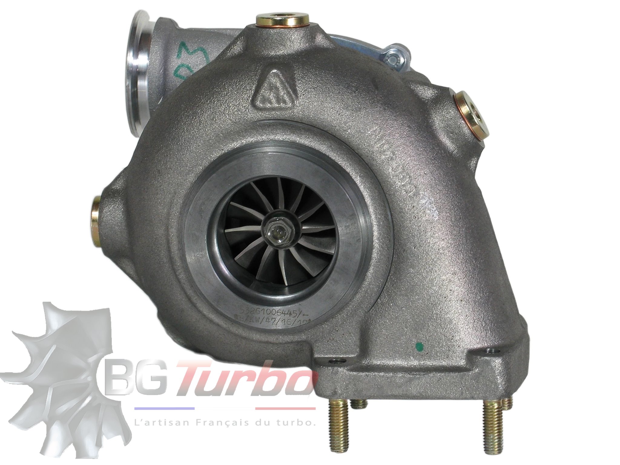 TURBO - HYBRIDE -  NEUF OE PRÉPARÉ EN FRANCE  - STAGE1 - K26 - 7+7 pales - MFS PERFORMANCE 2729Diamètre admission - Ind : 58,74 mm / Exd : 82,6 mm / Angle : 30°
